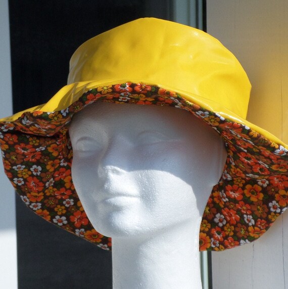 yellow rain hat