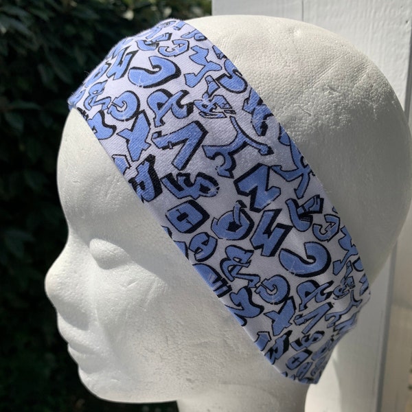 bandeau cheveux bleu et blanc graffiti enfant cadeau