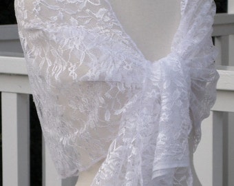 Seal white wedding scarf in lace for women