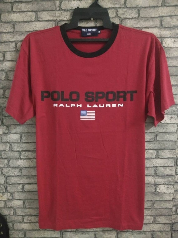 rare polo sport shirt/big logo/ralph lauren/p wing