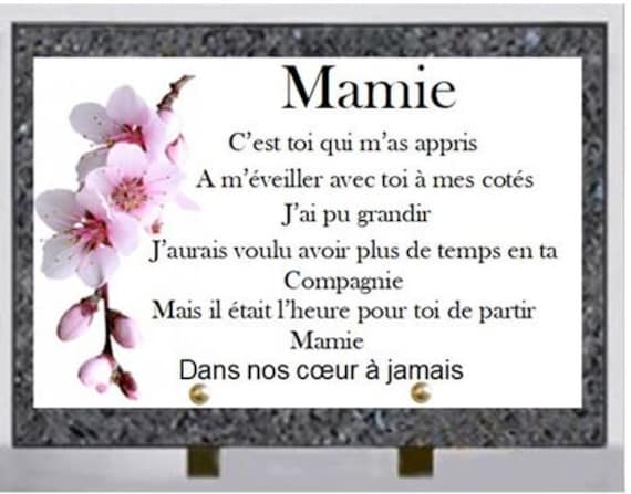 Plaque Funéraire en Granit Gris Marbré ou Rose
