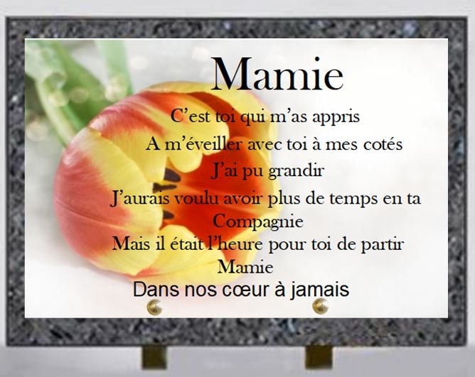Plaque Funéraire en Granit Gris Marbré ou Rose