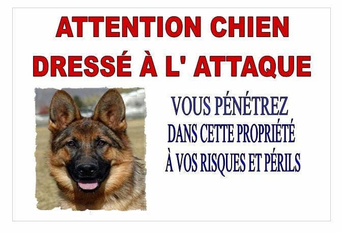 Plaque de Garde Plaque Attention Au Chien