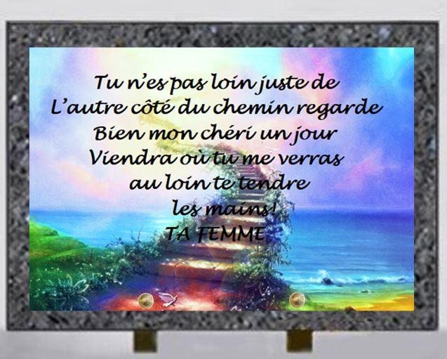 Plaque Funéraire en Granit Gris Marbré ou Rose