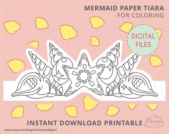 printable unicorn horn and ears paper hat unicorn coloring