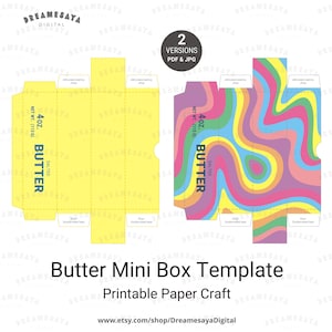 Smörpapperspyssel utskrivbar miniask squishy älskare DIY-aktivitet klipp klistra malldesign