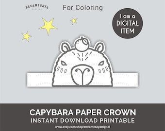Capybara Mask Printable, Paper DIY for Kids and Adults. PDF Template ...