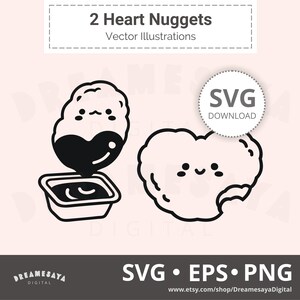 Herz Nugget SVG Umriss niedlich Essen Liebe Vinyl Schneidedateien und Laser Gravur Design