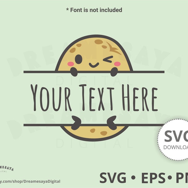 Potato split frame SVG EPS PNG, Cute silly spud name, text, or monogram border clip art and crafting cut file