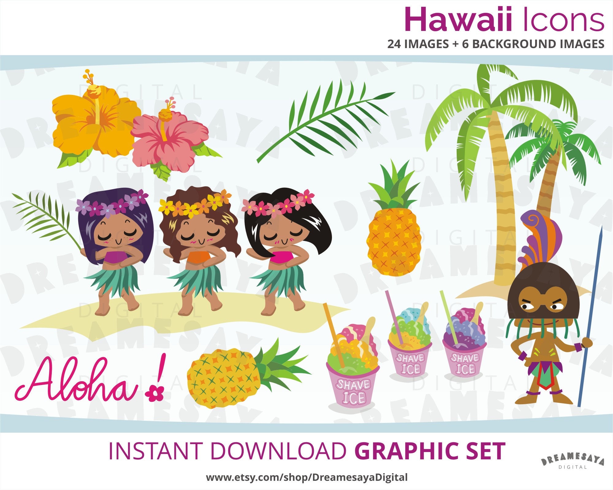 hawaiian clip art background