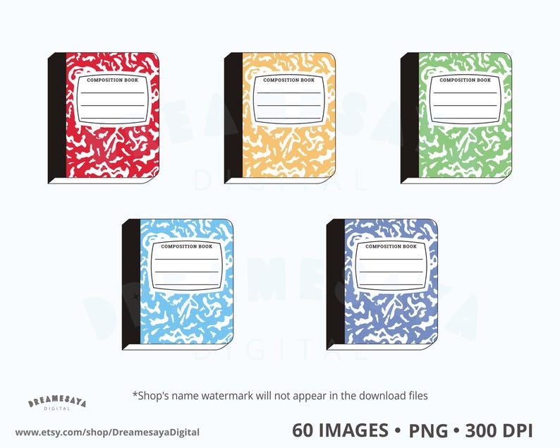 Composition Book PNG Label Frame for Personalized Name Back to School ...