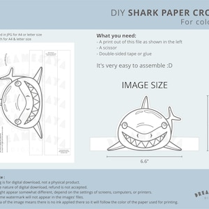 Download Shark Headpiece DIY Printable Shark Paper Hat for - Etsy