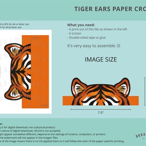 Tiger Ears Headpiece Printable, Fun Safari Animal Party Paper Crown ...