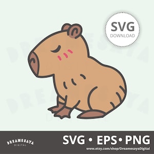 Assis capybara SVG mignon design de calme gros rongeur clip art et couper un fichier pour un usage commercial