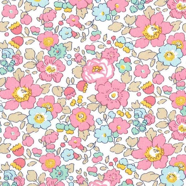 coupon tissu motif LIBERTY rose Cupcake betsy