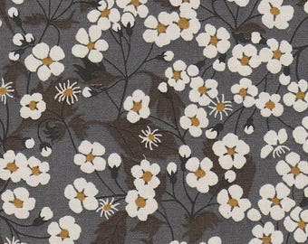 coupon tissu motif LIBERTY gris taupe mitsi