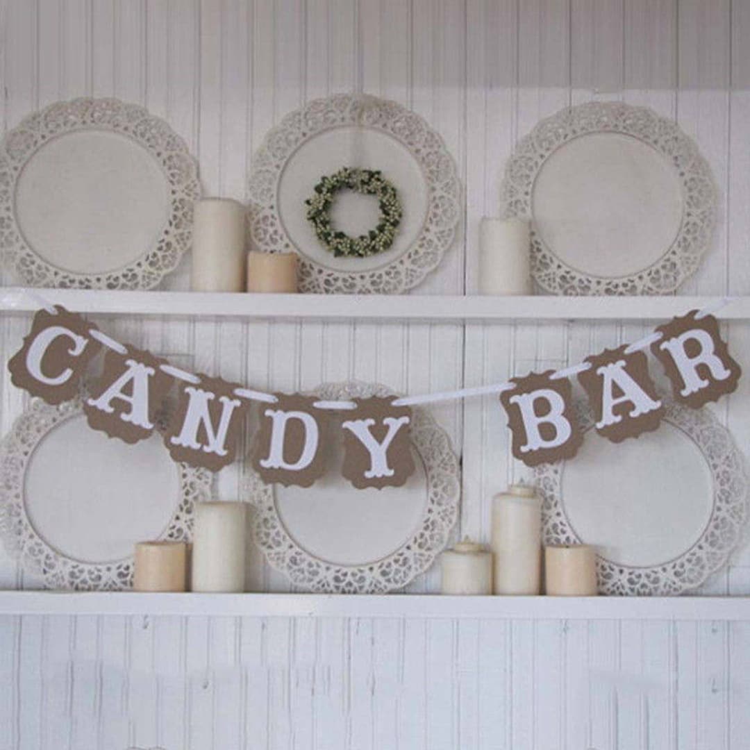 Candy bar garland, candy bar, candy bar decoration, glitter candy bar,  candy bar bunting, candy bar banner, candy bar sign