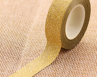 1 Rotolo nastro adesivo 10 metri oro glitter oro