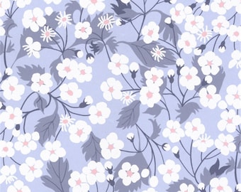 coupon tissu motif LIBERTY bleu ciel mitsi