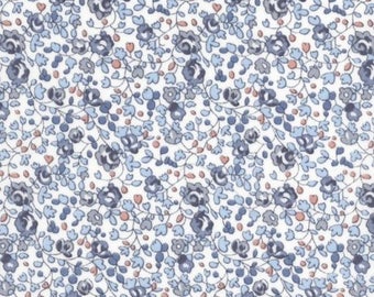 coupon tissu motif LIBERTY bleu eloise