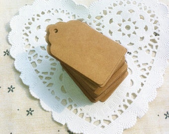 10 etiquetas kraft en blanco