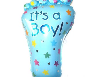 ballon pied baptême baby shower garçon BLEU