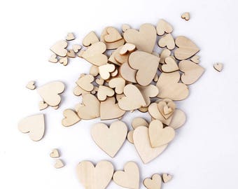 10 wooden hearts embellishments raw Scandinavian spirit
