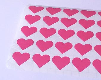 40 autocollants stickers coeur rouge