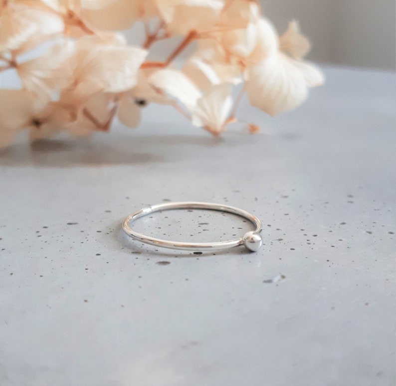 Fine ring superimposed ring gift little pearl ring birthday Valentine/'s Day silver ring silver jewelry pearl ring