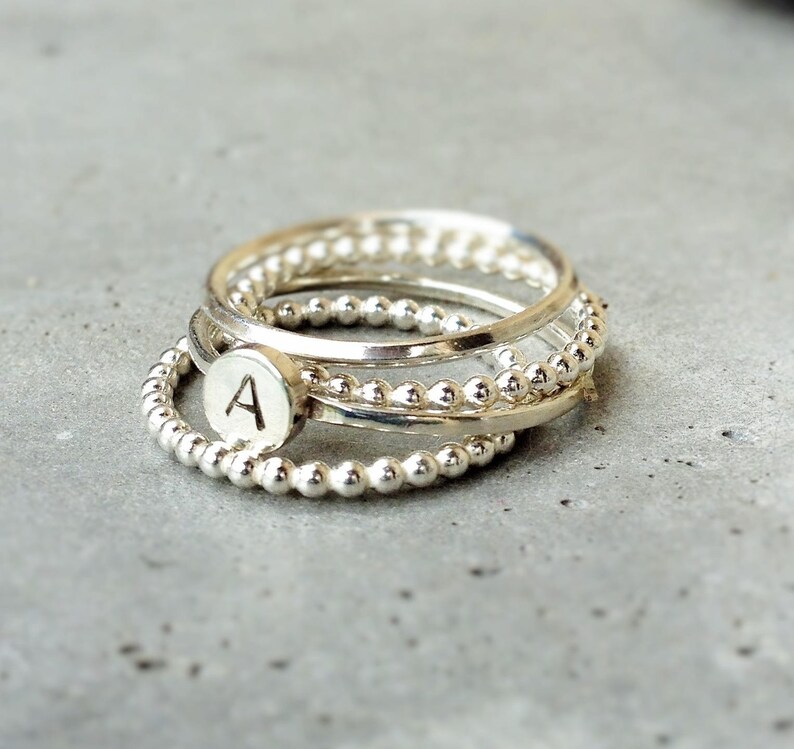 Silver Rings Stackable Rings Custom Stacking Rings | Etsy