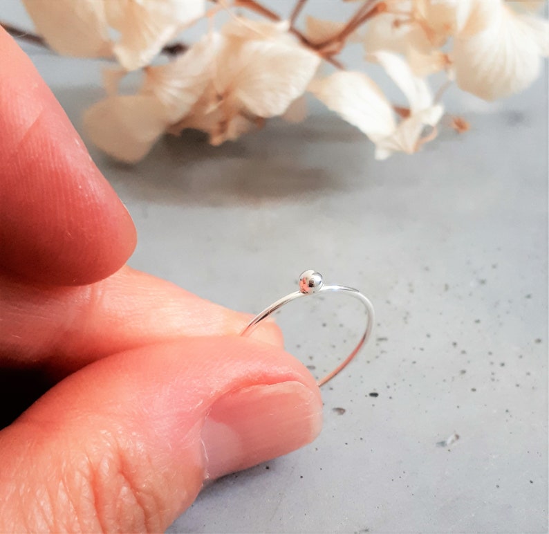Fine ring superimposed ring gift little pearl ring birthday Valentine/'s Day silver ring silver jewelry pearl ring