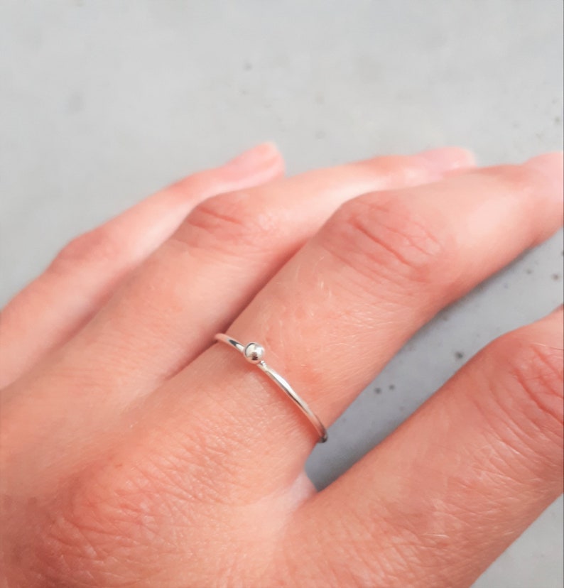 Fine ring superimposed ring gift little pearl ring birthday Valentine/'s Day silver ring silver jewelry pearl ring