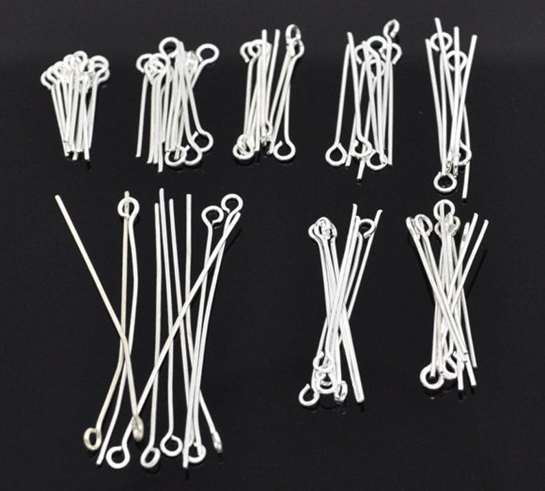 LOT de 40 ou 100 Tiges Clous à tête Boule 7cm x 0.7mm en métal argenté clair