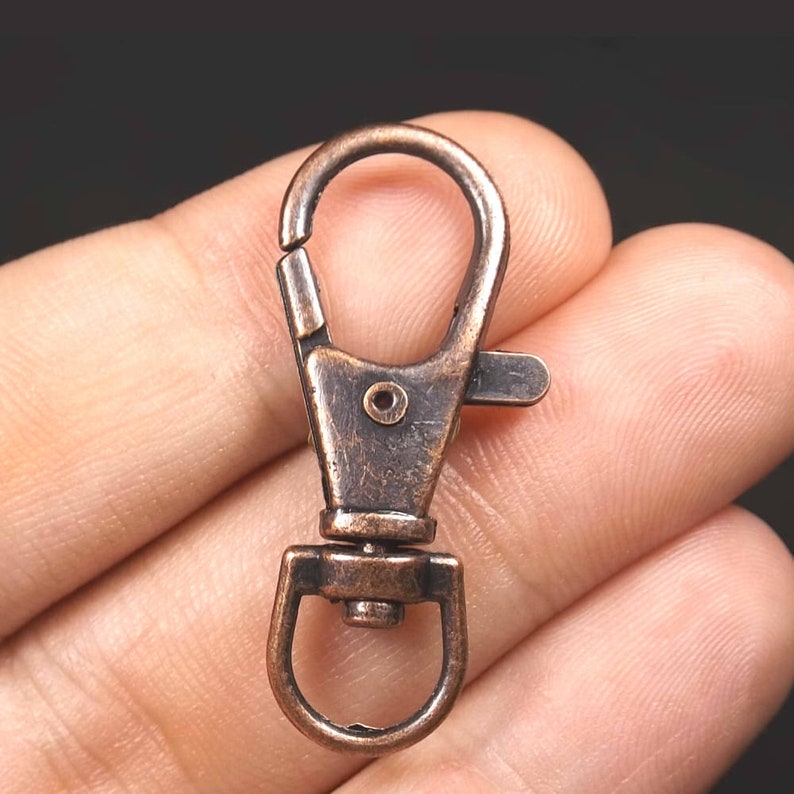 CLASPS carabiner 35mm x 13mm metal key ring red copper color-LOT of 4 or 10