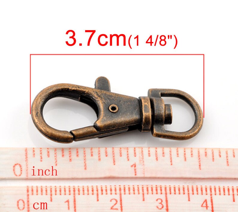 CLASPS carabiner 35mm x 13mm metal key ring red copper color-LOT of 4 or 10