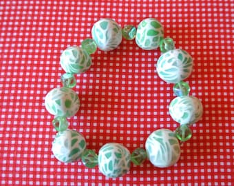 green mosaic bracelet