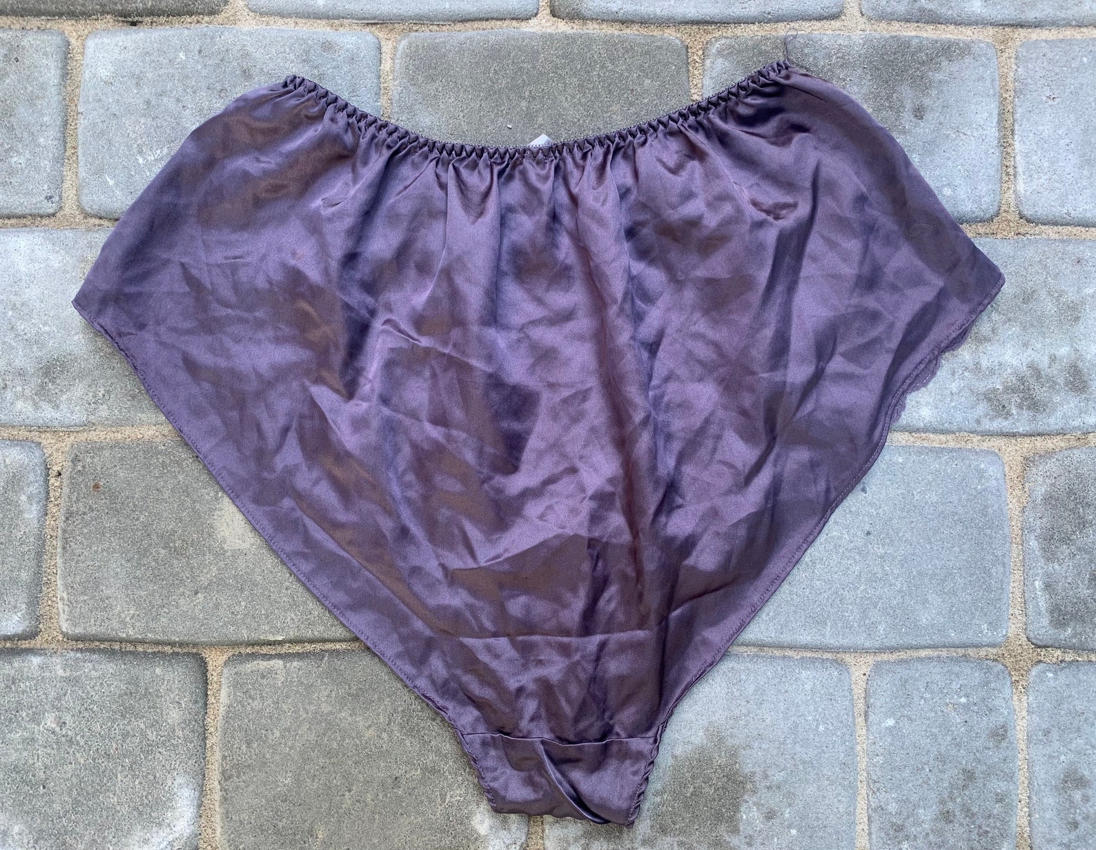 Vintage 80s Panties Underwear High Leg Waisted Purple Lace Etsy