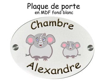 Personalize a door plate Elephant with name (ex. Alexander)