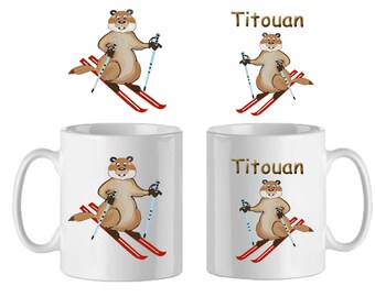 Marmot mug ski-personalized with a name example Titouan