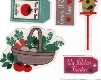 Set of 9 applique textile: vegetable garden 9 images for your customisations