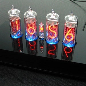 Nixie Tubes Clock with 4 pieces IN-14 rare tubes with RGB backlight Alarm and Chimes image 2