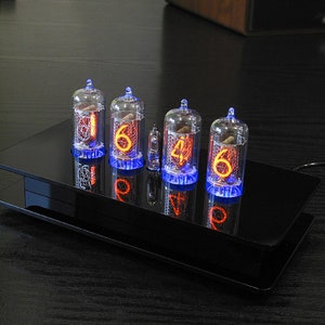Nixie Tube Clock with 4 pcs Z570M / Z573M tubes with RGB backlight & Alarm