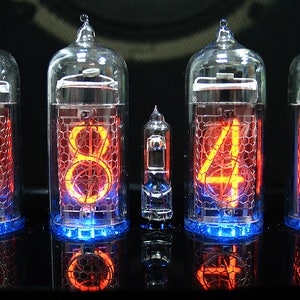 Nixie Tubes Clock with 4 pieces IN-14 rare tubes with RGB backlight Alarm and Chimes image 5