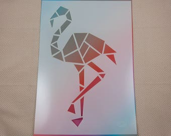 Flexible stencil "pink flamingo" plastic stencil