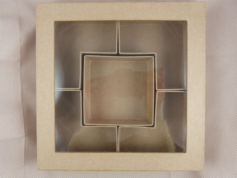 Big Box Square Cardboard Blank Divided Etsy