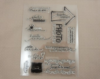 Set of transparent stamps, small notes