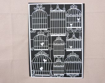 Embellishment scrapbooking cardboard bird cages