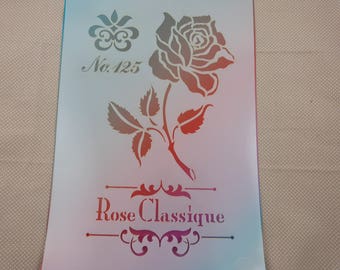 Pochoir souple stencil "rose" en plastique