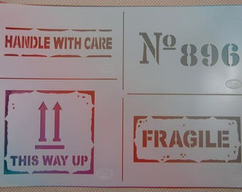 Flexible plastic stencil "Fragile"