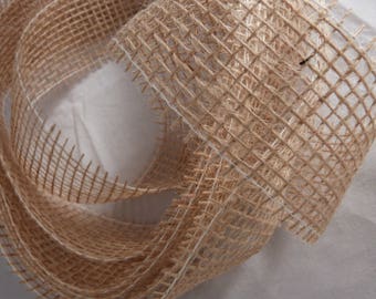 Ruban largeX 2m , toile de jute naturel.